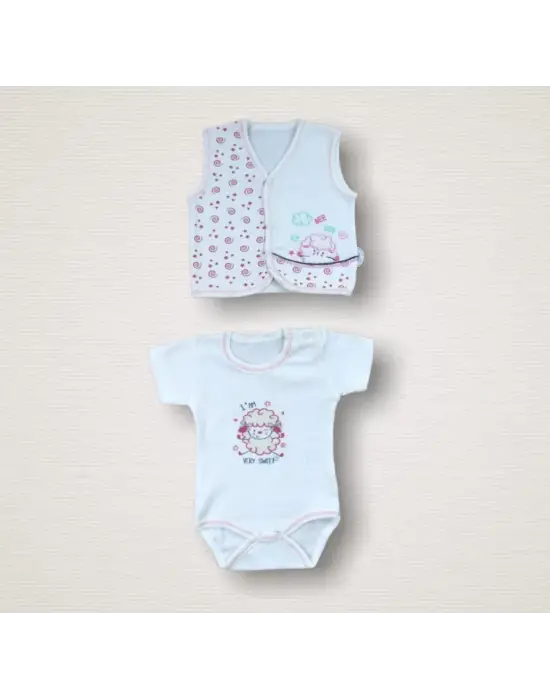 Omarı Kıvırcık Kuzu Nakışlı Hastane Çıkışı Zıbın Takımı Ekru