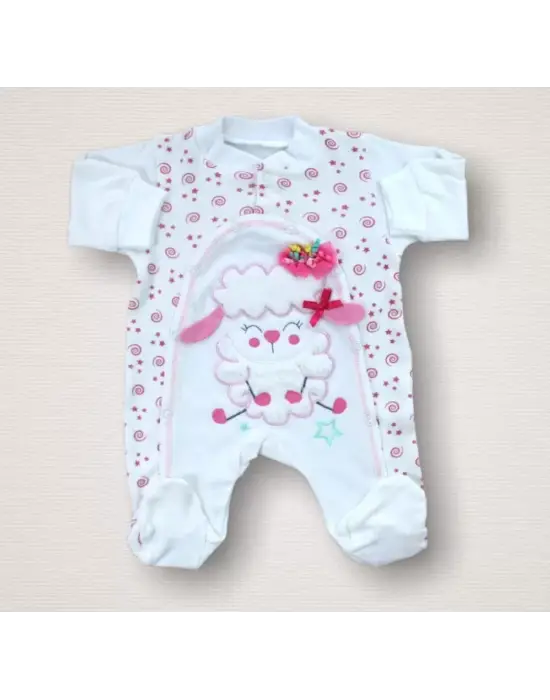 Omarı Kıvırcık Kuzu Nakışlı Hastane Çıkışı Zıbın Takımı Ekru