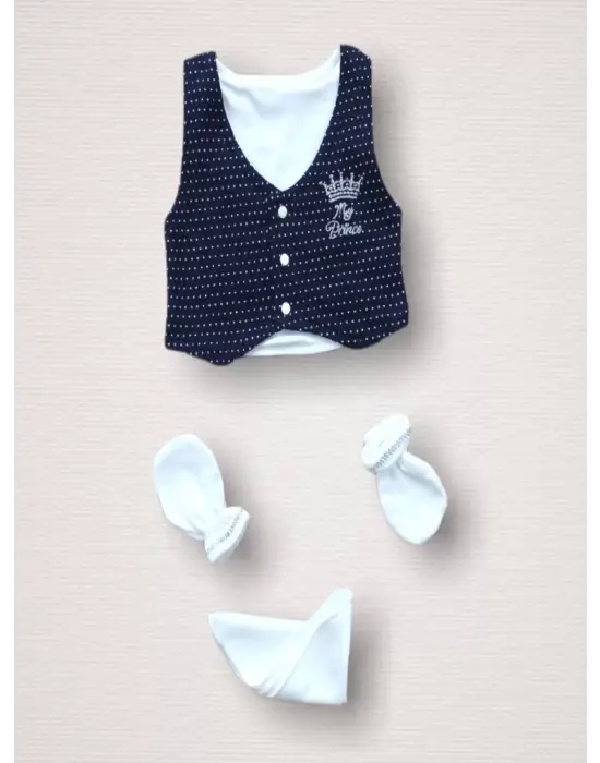 Omarı Nakışlı 10lu Zıbın Takımı Lacivert