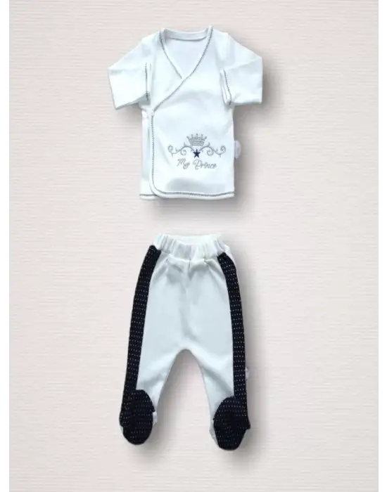 Omarı Nakışlı 10lu Zıbın Takımı Lacivert