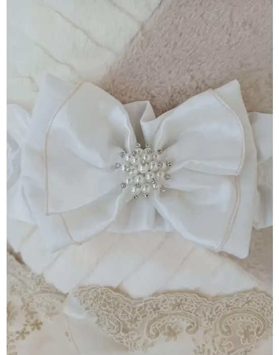 Omarı Yenidoğan Taç Nakışlı Wool Yün Kundak Bebek Battaniyesi