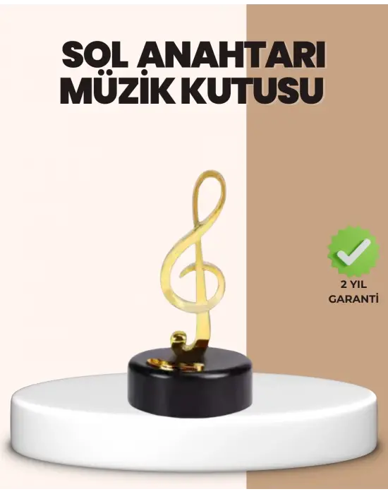Sol Anahtarı Temalı Döner Müzik Kutusu Melodili Dekoratif Ürün