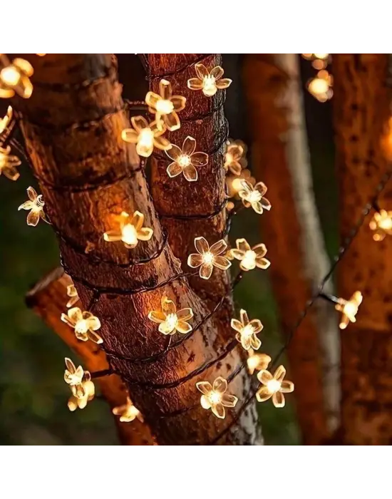 Solar 5m 50 Led Papatya Gün Işığı 8 Fonksiyonlu