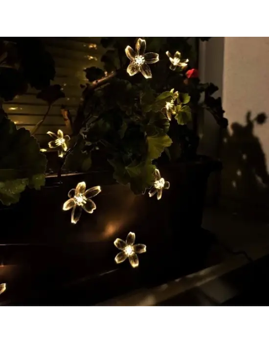 Solar 5m 50 Led Papatya Gün Işığı 8 Fonksiyonlu