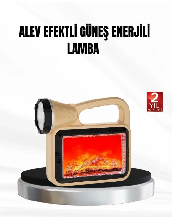 Solar Alev Işığı Cob Teknolojili Taşınabilir El Feneri Ve Kamp Lambası