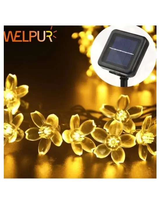 Solar Çiçekli Dekoratif 30 Led Bahçe Lambası