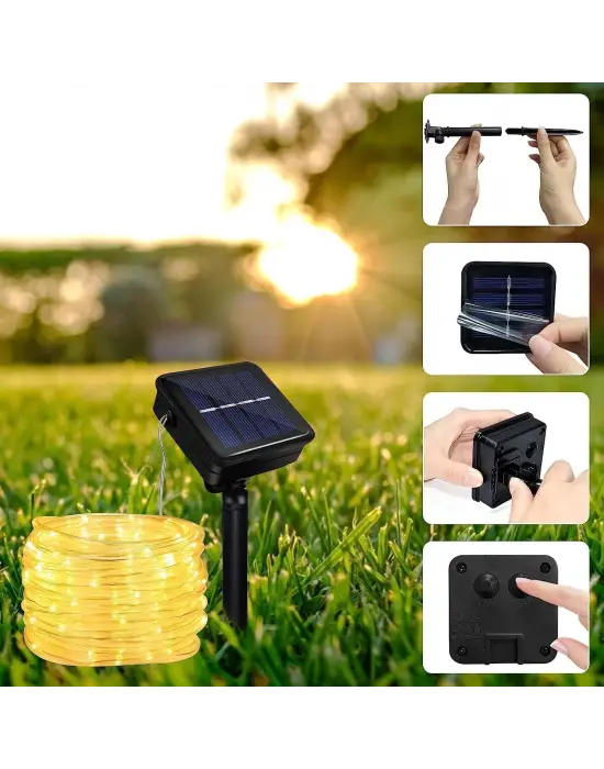 Solar Güneş Enerjili Hortum Kaplamalı Gün Işığı Led