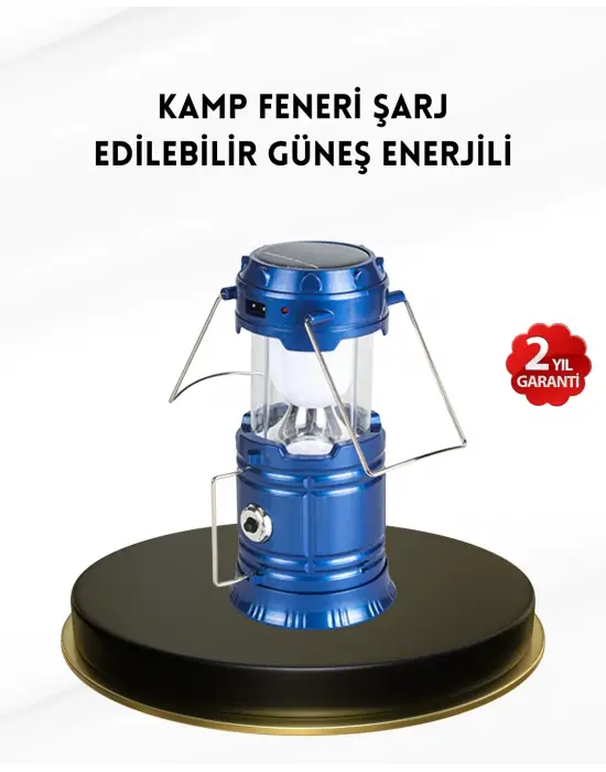 Solar Kamp Lambası Kızak Sistemli Şarjlı Taşınabilir Doğa Yürüyüşü Işığı