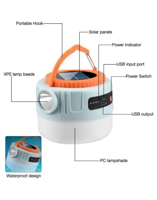 Solar Led Kamp Lambası