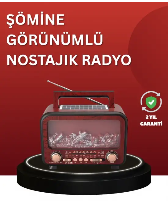 Solar Panelli Alev Işıklı Bluetooth Hoparlör – Çoklu Giriş, Uzun Pil Ömrü