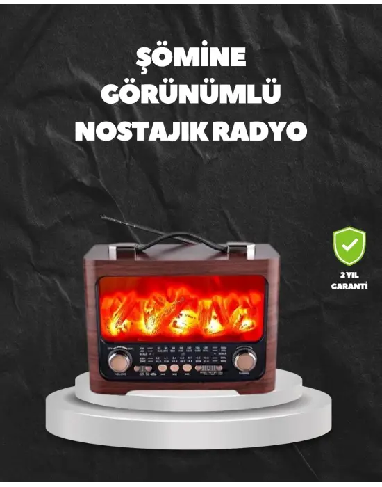 Solar Şarjlı Şömine Işıklı Bluetooth Hoparlör – Radyo, Usb, Tf Kart Destekli