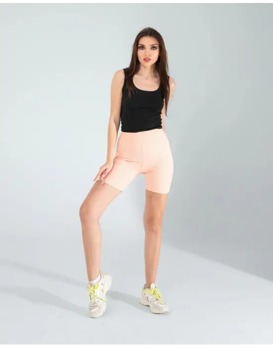 Omarı Fitilli Push Up Biker Spor Tayt