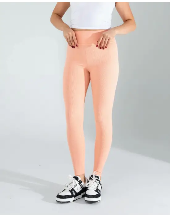 Omarı Somon Fitilli Push Up Tayt