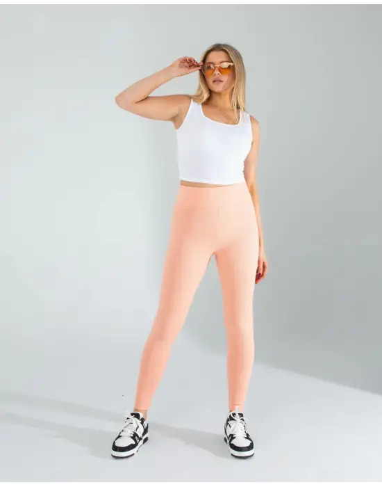 Omarı Somon Fitilli Push Up Tayt