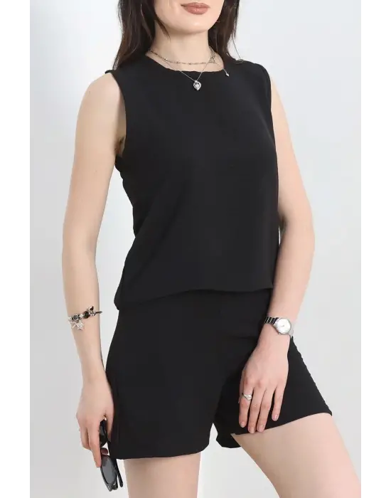 Şortlu Ayrobin takım siyah