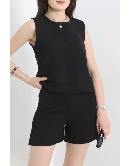 Şortlu Ayrobin takım siyah