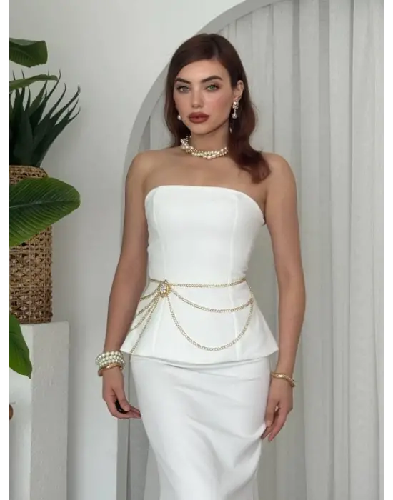 Spas Straplez Elbise