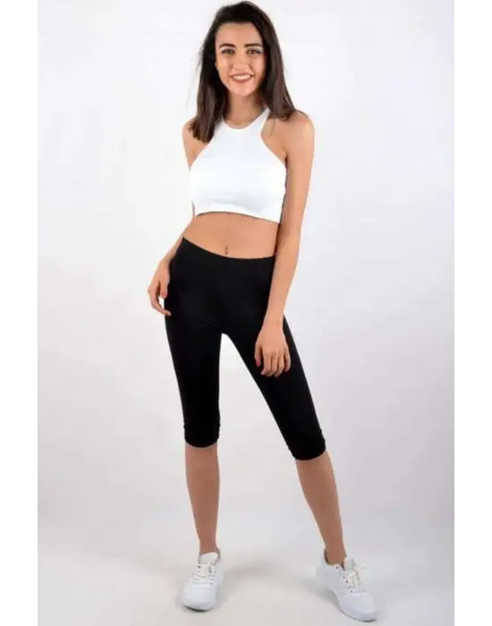 Sportif Kadın Kapri Tayt Siyah 4005