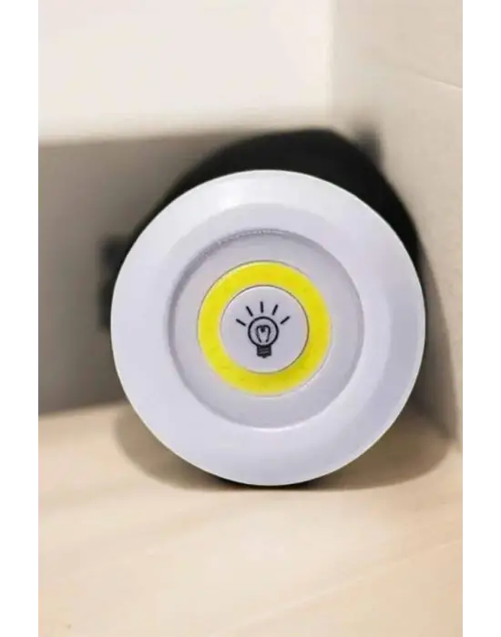 Spot Lamba Led Işık 3lü Uzaktan Kumandalı Pilli Yapışkanlı Kablosuz