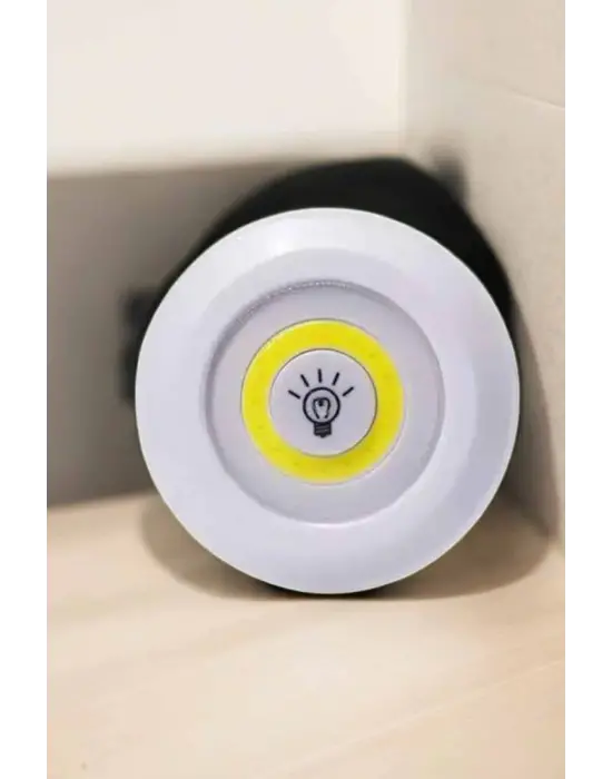 Spot Lamba Led Işık 3lü Uzaktan Kumandalı Pilli Yapışkanlı Kablosuz