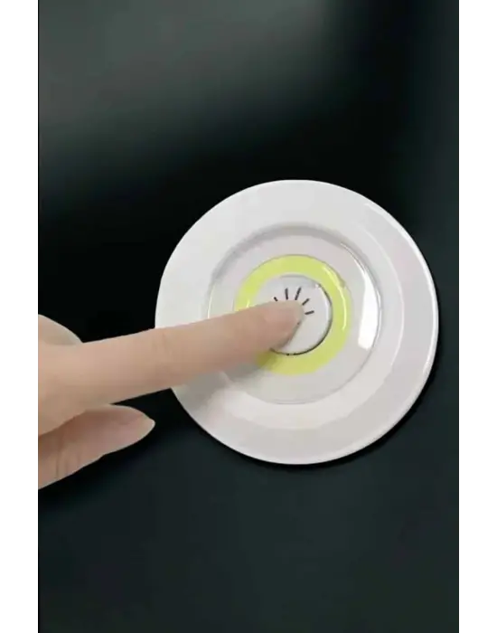 Spot Lamba Led Işık 3lü Uzaktan Kumandalı Pilli Yapışkanlı Kablosuz