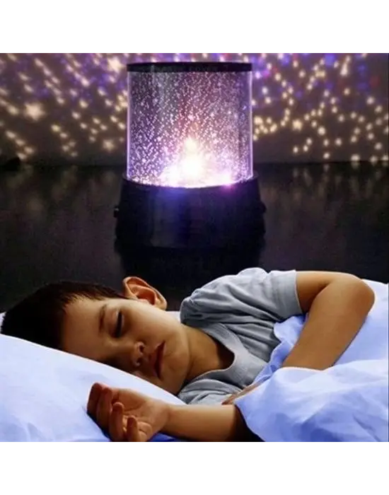 Star Master Pilli Gökyüzü Projeksiyonlu Led Renkli Yıldızlı Tavan Işık Yansıtma Gece Lambası
