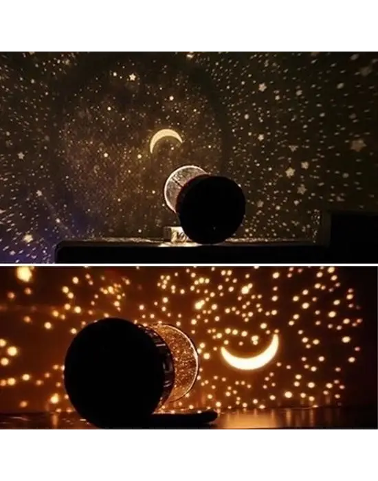 Star Master Pilli Gökyüzü Projeksiyonlu Led Renkli Yıldızlı Tavan Işık Yansıtma Gece Lambası