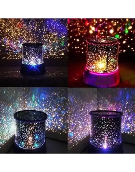 Star Master Pilli Gökyüzü Projeksiyonlu Led Renkli Yıldızlı Tavan Işık Yansıtma Gece Lambası