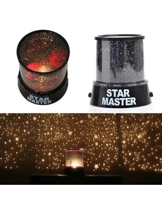 Star Master Pilli Gökyüzü Projeksiyonlu Led Renkli Yıldızlı Tavan Işık Yansıtma Gece Lambası