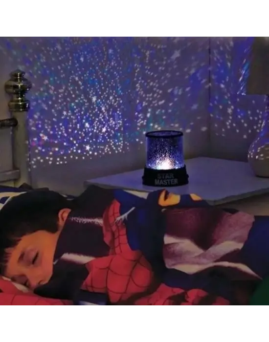 Star Master Pilli Gökyüzü Projeksiyonlu Led Renkli Yıldızlı Tavan Işık Yansıtma Gece Lambası