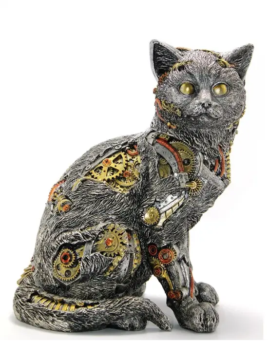 Steampunk Polyester Kedi Figürü Model 2