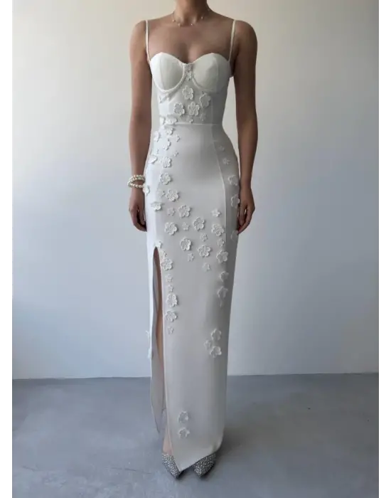 Stor Gül Detaylı Elbise