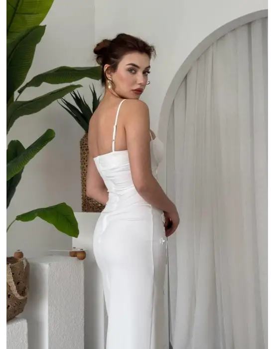 Stor Gül Detaylı Elbise