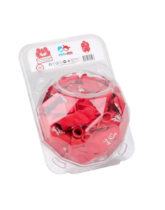 Omarı Adet Kalp Desenli Sürpriz Balon Seti