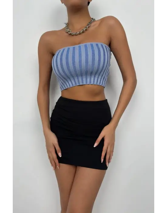 Omarı Şıklığıyla Büyüleyen Straplez Crop Bluz