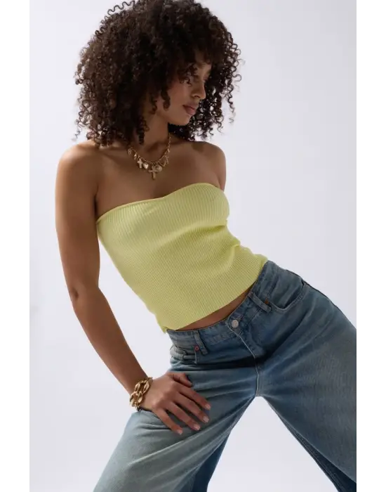 Straplez Dokulu Crop