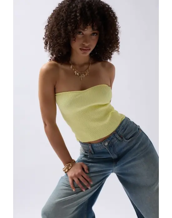 Straplez Dokulu Crop