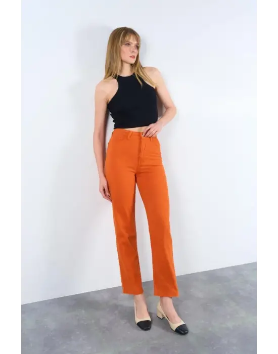 Strong Düz Pantolon - Oranj