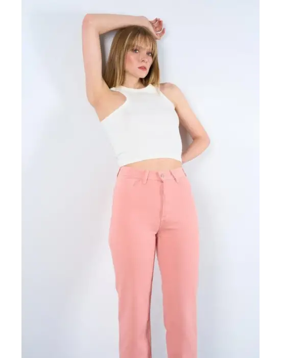 Strong Düz Pantolon - Pudra