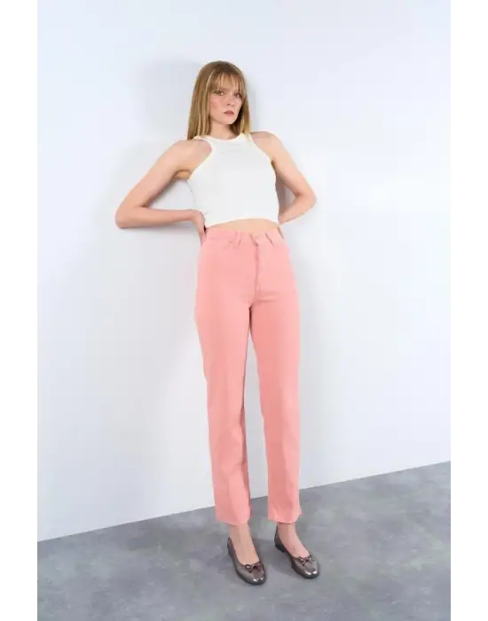Strong Düz Pantolon - Pudra