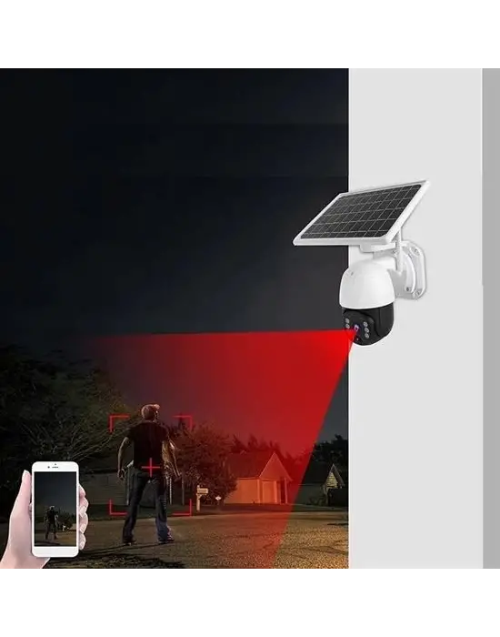 Omarı Wifi Bağlantılı Güvenlik Kamerası - Solar Panelli Su Geçirmez
