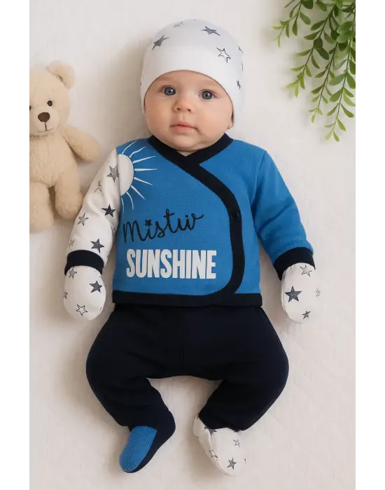 Sun Shine Desenli 5li Erkek Hastane Çıkışı