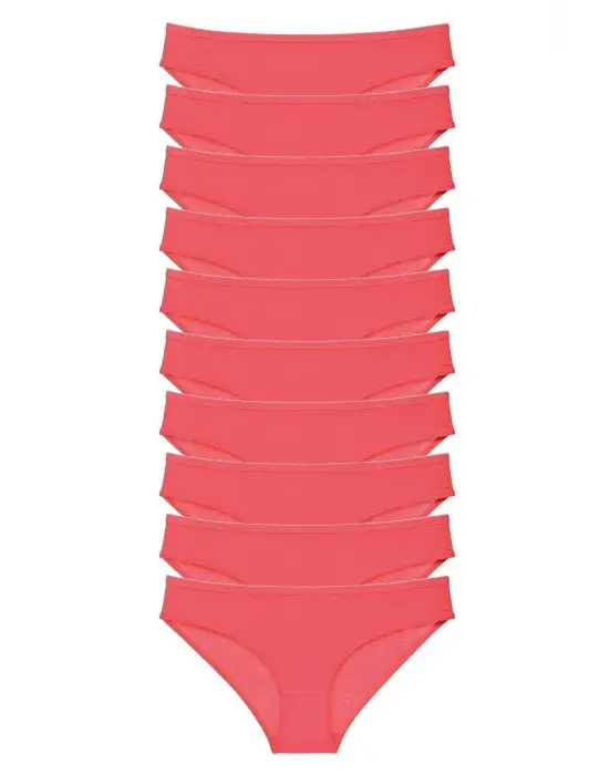 Omarı Yumuşak ve Konforlu Fuşya Kadın Slip Külot Seti