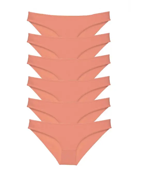 Omarı Yumuşak ve Dayanıklı 6 Adet Pudra Renkli Kadın Slip Külot Seti