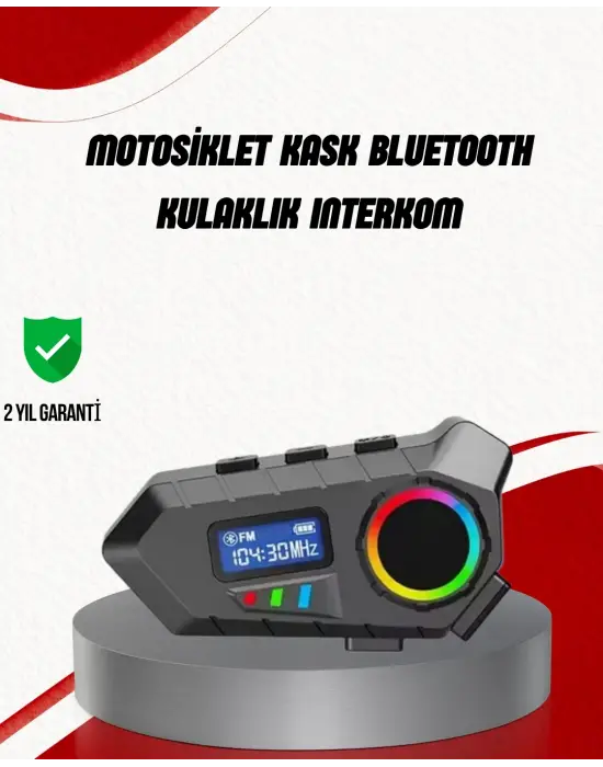 Suya Dayanıklı Bluetooth  İnterkom 5.4 Hoparlör 500mah Batarya Ve Fm Radyo Özellikli