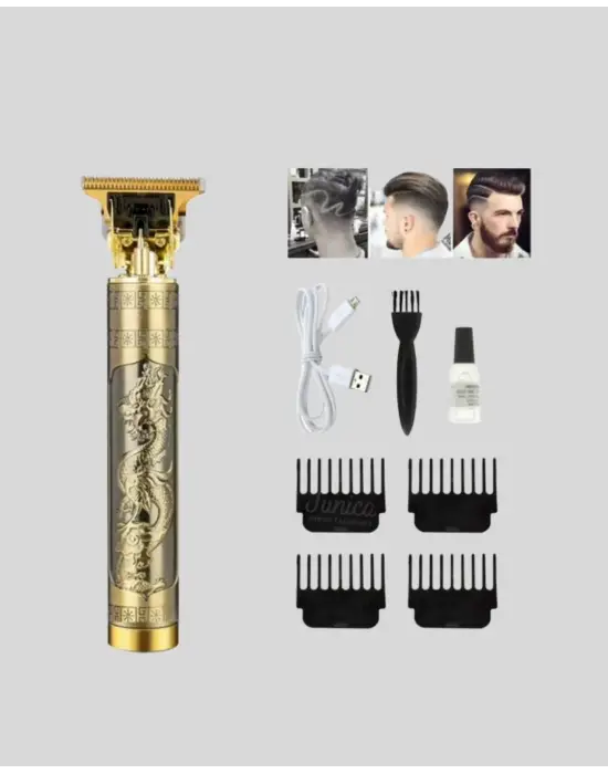 T Bıçaklı Profesyonel Çizik Tıraş Makinesi Seti – 120 Dakika Kullanım, Şarjlı & Kablolu