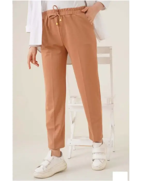 Tam Kalıp Basic Eşofman Pantolon - Kahverengi