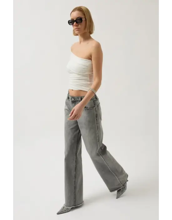 Taş Şerit Detaylı Jean