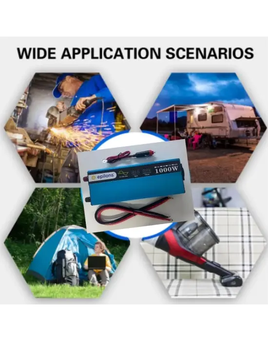 Omarı Taşınabilir Tam Sinus İnverter Güç Kaynağı - 1000W 220V Çevirici