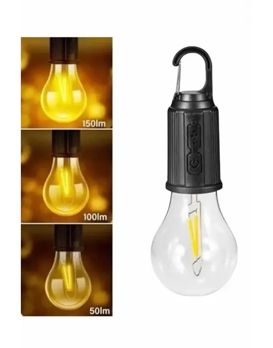 Taşınabilir Askılı Ampul Kamp Lambası Askılı Type-c Şarjlı Bahçe Lambası